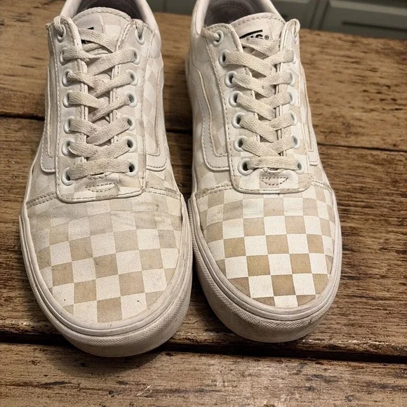 Vans Old Skool Checkered Lace Up Skate Shoes Retro Checkerboard M9 - Picture 4 of 8